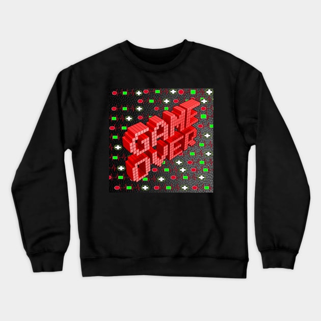 Gamer Gifts Video Gaming Graphic Design Funny Game Over Game Crewneck Sweatshirt by tamdevo1